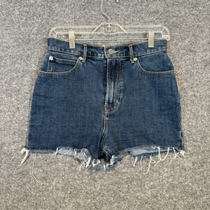 Everlane Shorts Womens‎ 26 Blue The Way High Denim Short Stretch Raw Hem Stretch